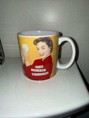 Retro  Anne Taintor " You Say Crazy Cat Lady Like It's A Bad Thing" Ceramic Mug